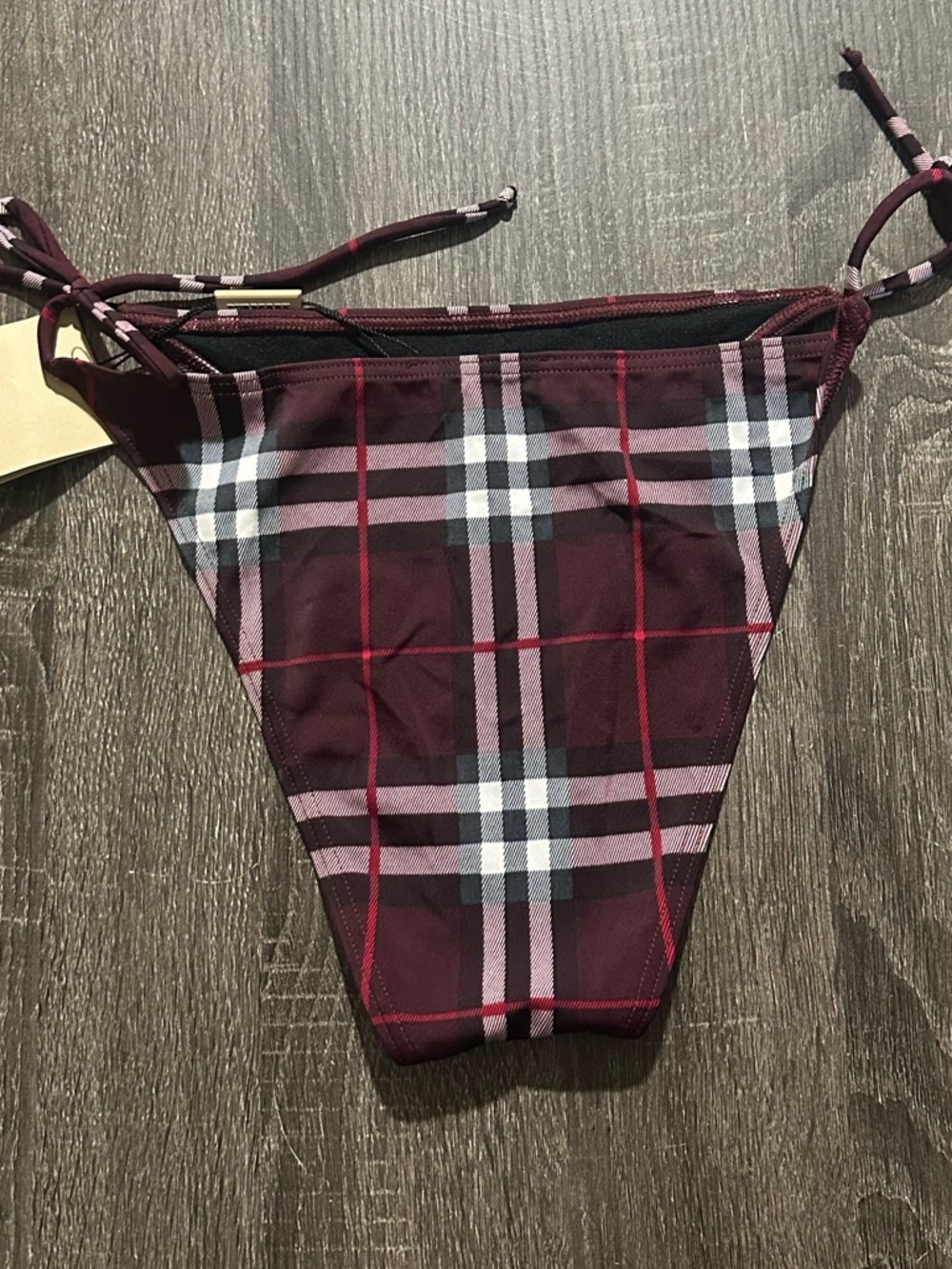 Burberry check burgundy bikini bottom m - Picture 3 of 8